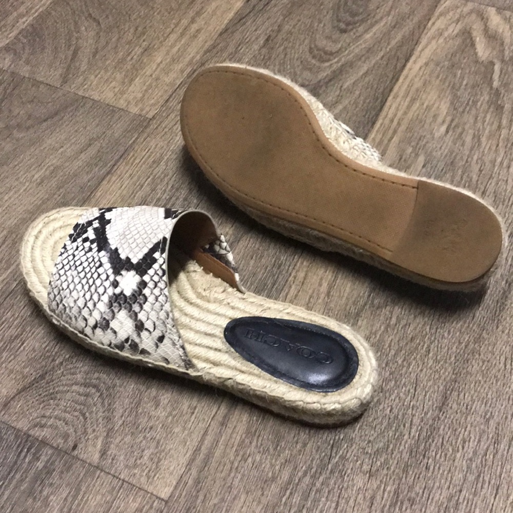 Coach slip on sandals snakeskin